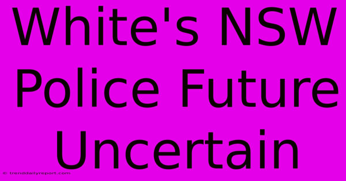 White's NSW Police Future Uncertain